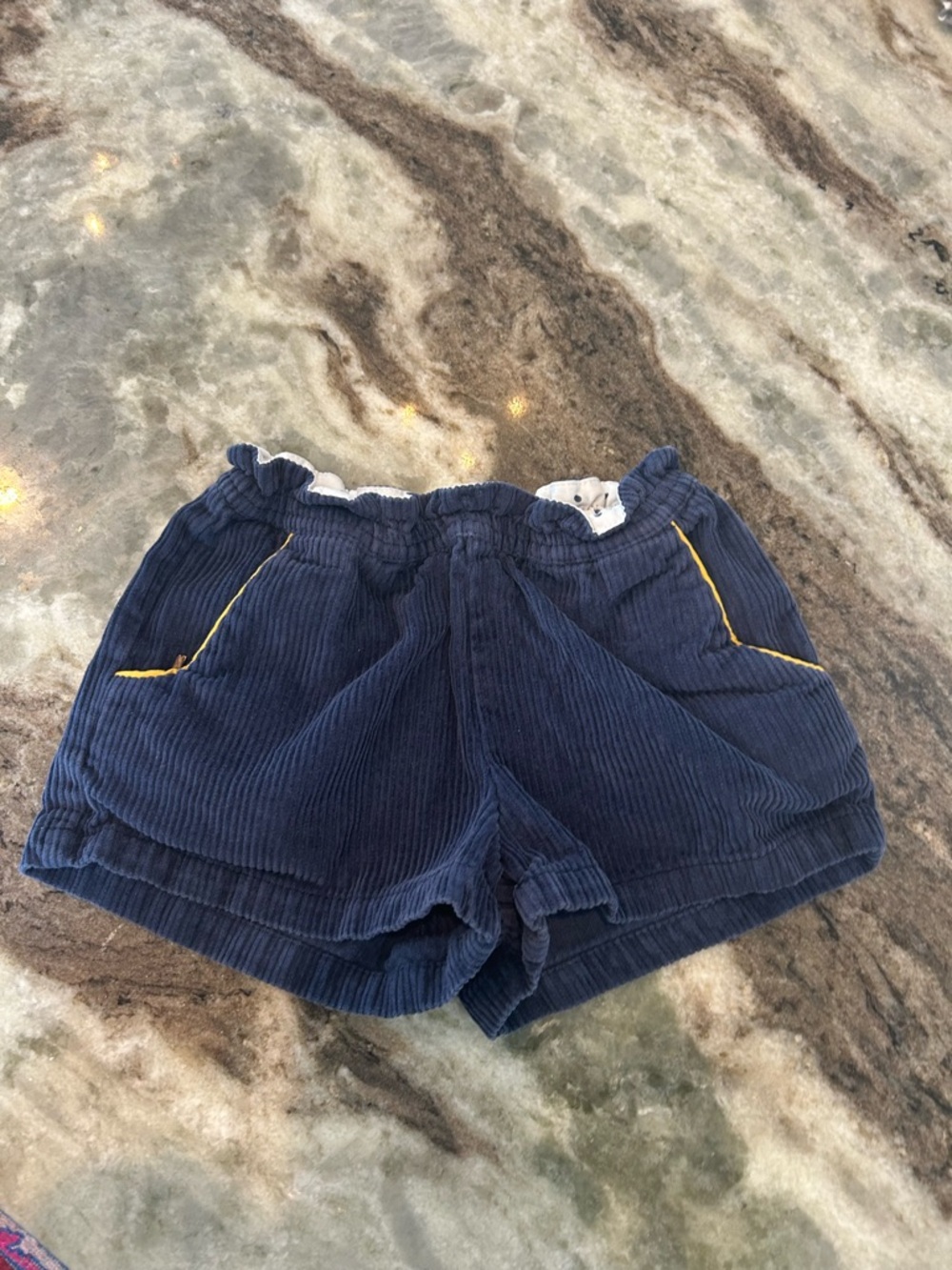 Mini Boden Navy Corduroy Elastic-Waist Shorts size 4T GUC